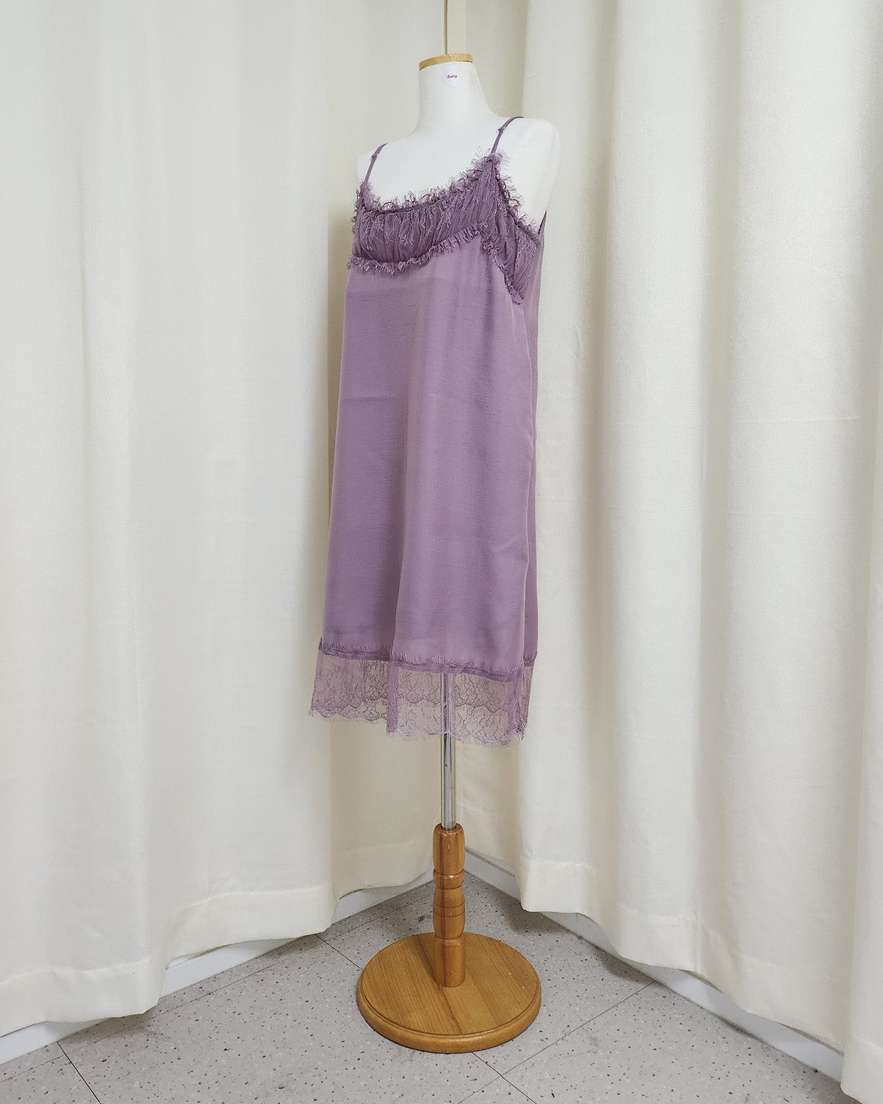 lace point camisole midi dress