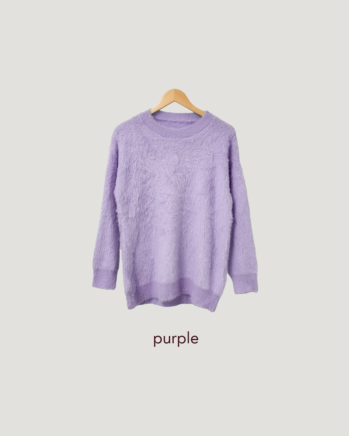 round neck shaggy knit