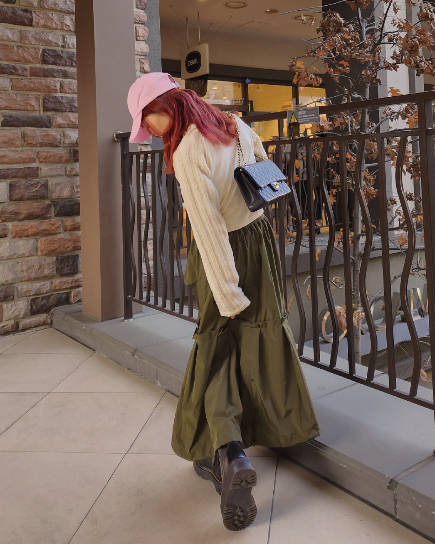 raglan knit sleeves shirring T