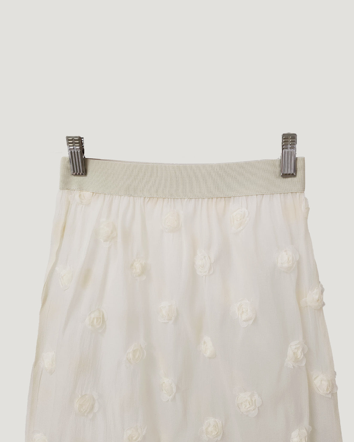 rose motif frill sheer skirt