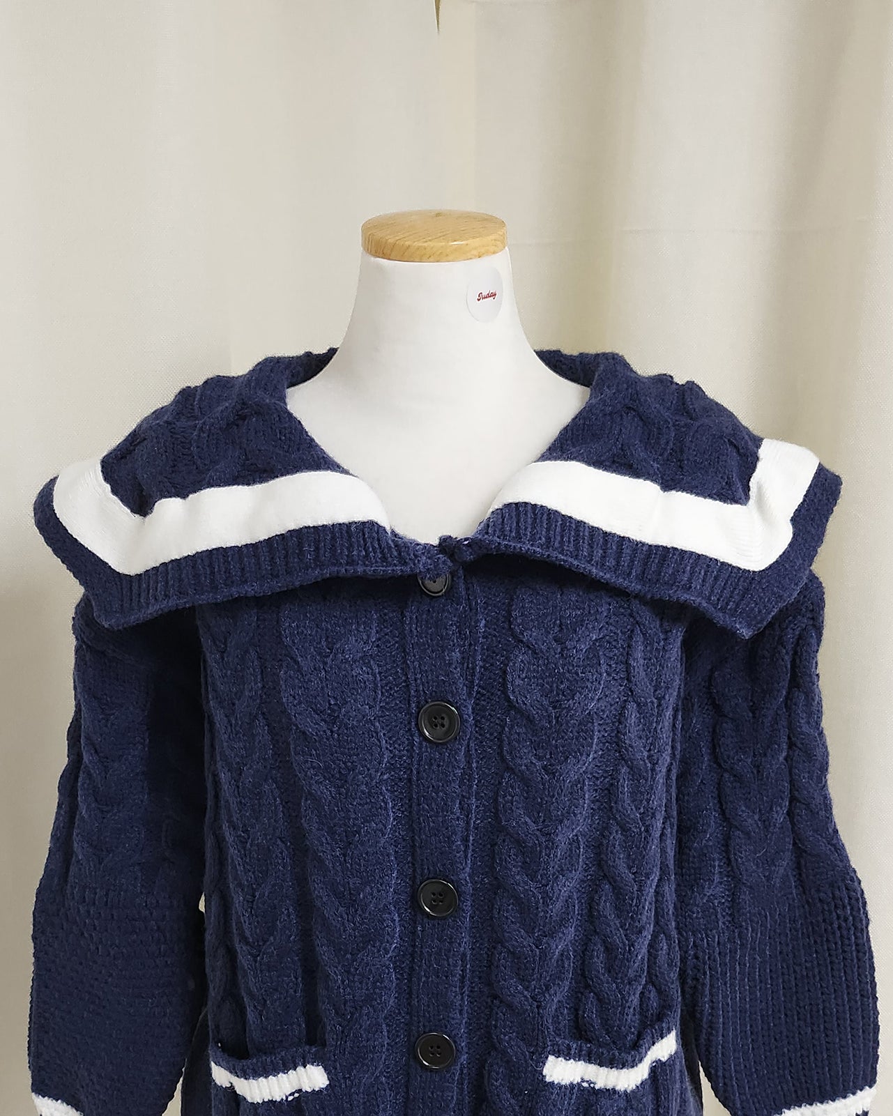sailor collar oversize knit cardigan