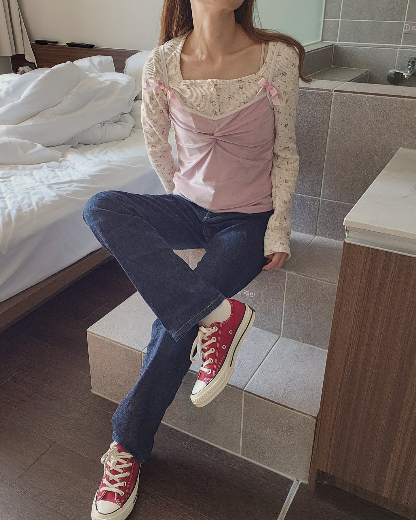 velvet piping ribbon camisole