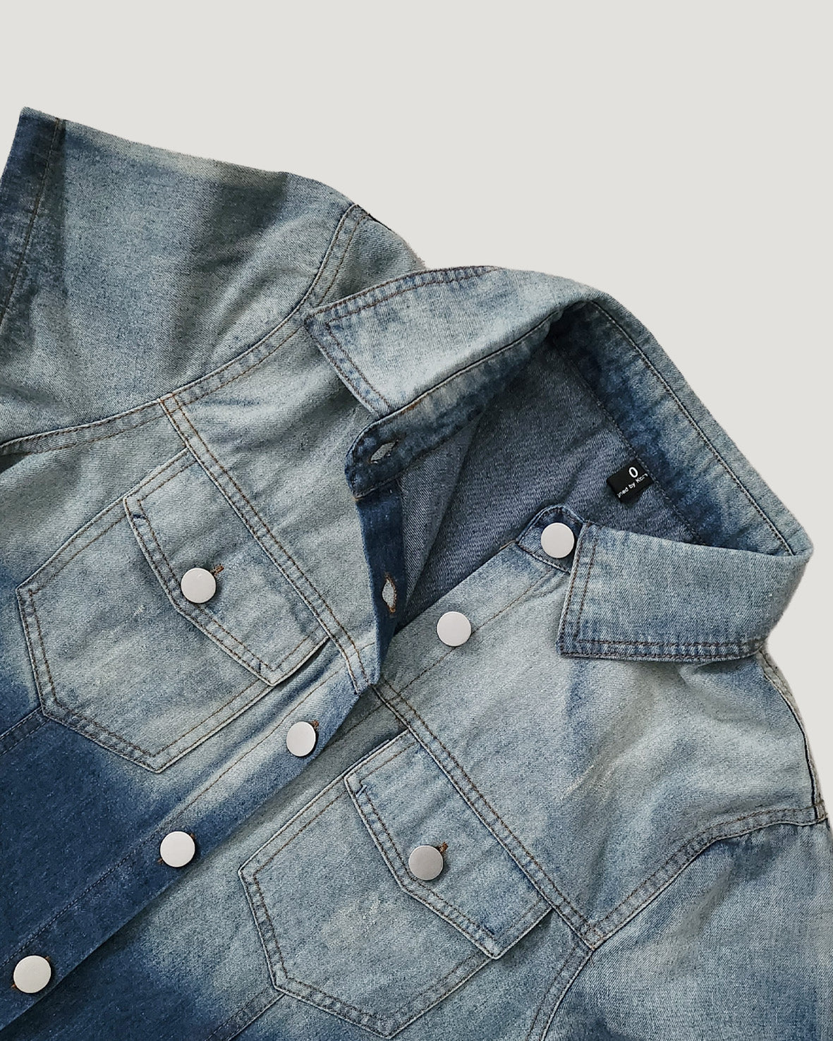 gradation denim shirt mini dress