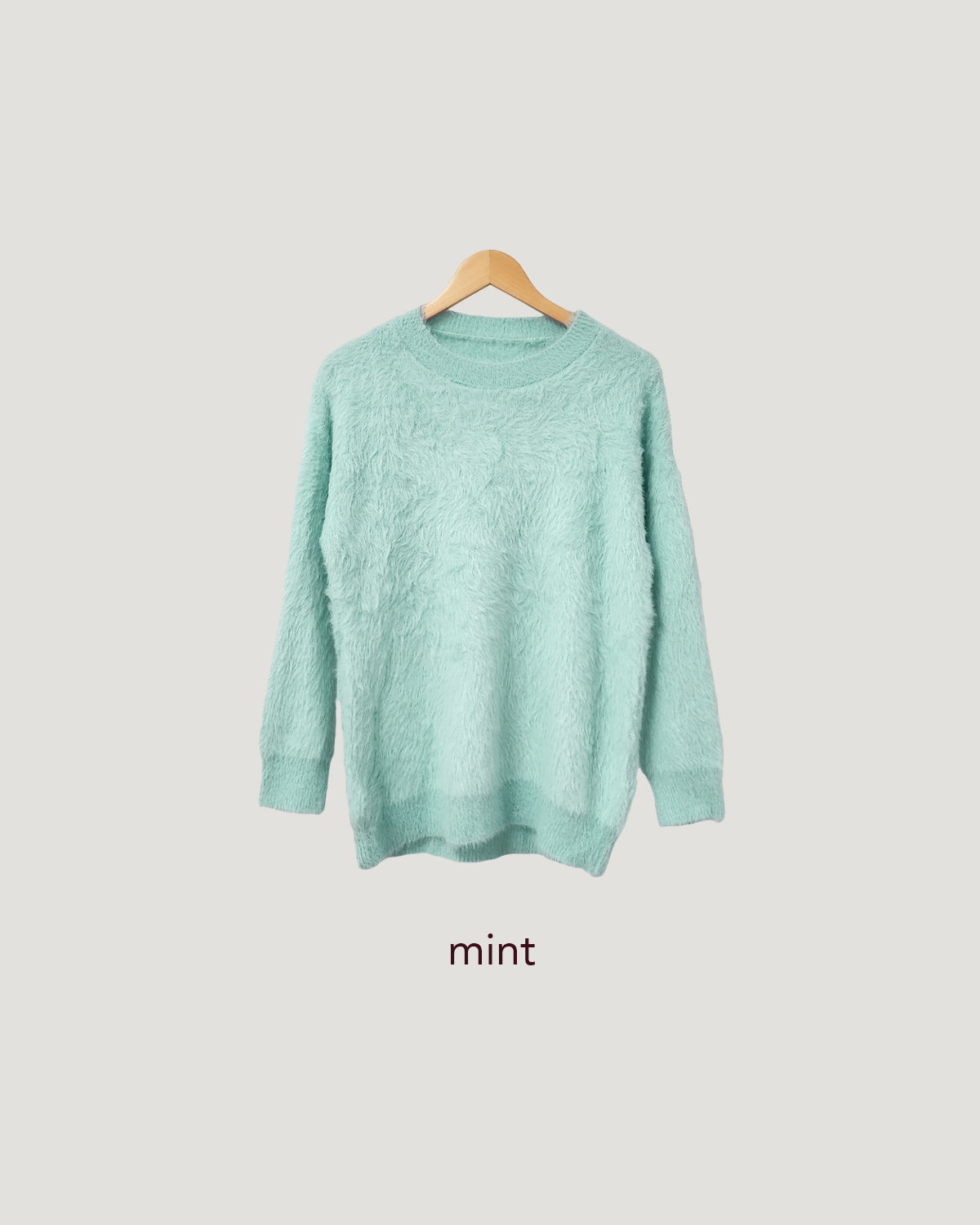 round neck shaggy knit