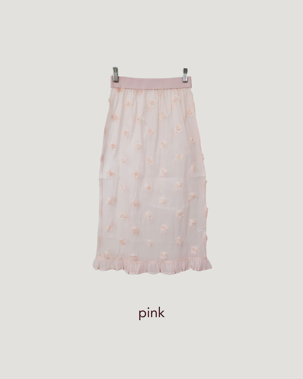 rose motif frill sheer skirt