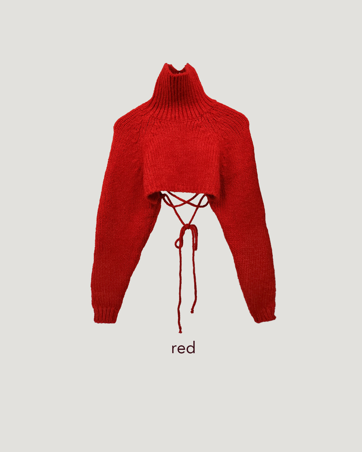 turtleneck eyelet short knit