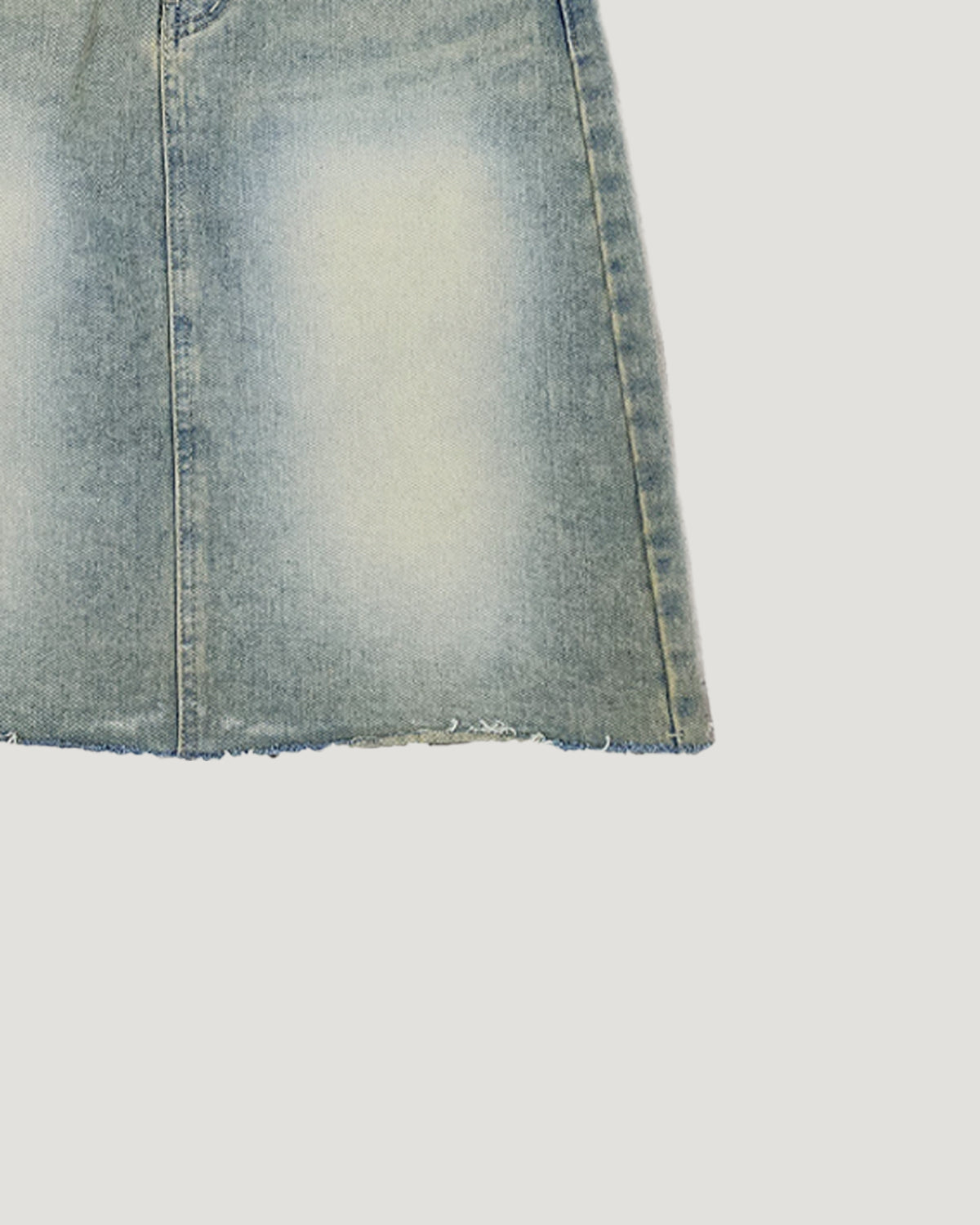 fringe midi denim skirt