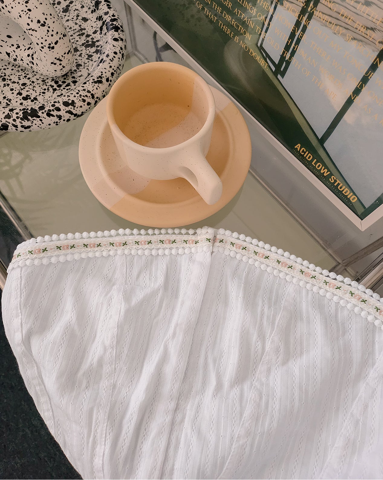 cotton flower lace bustier