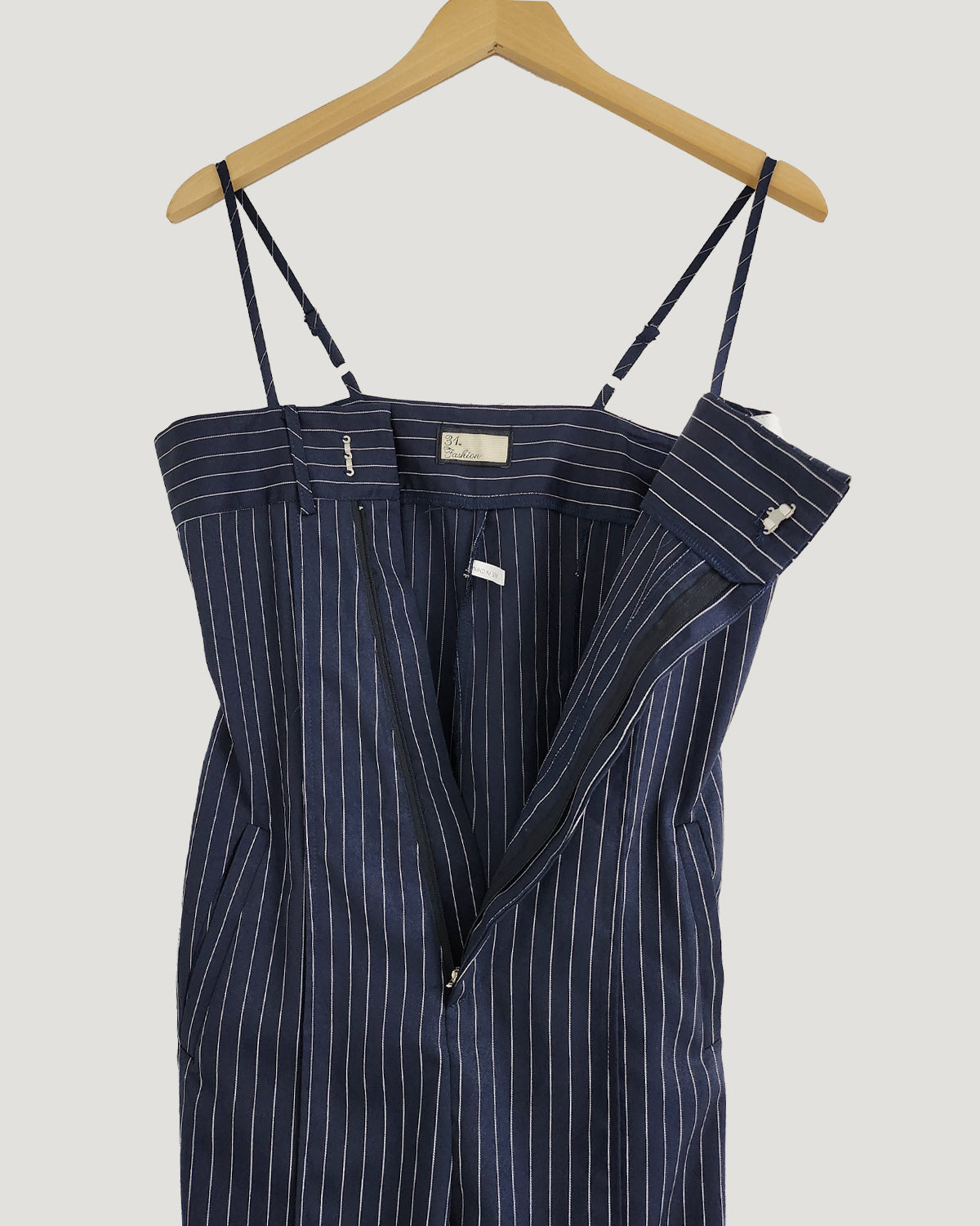 pinstripe design jumpsuit