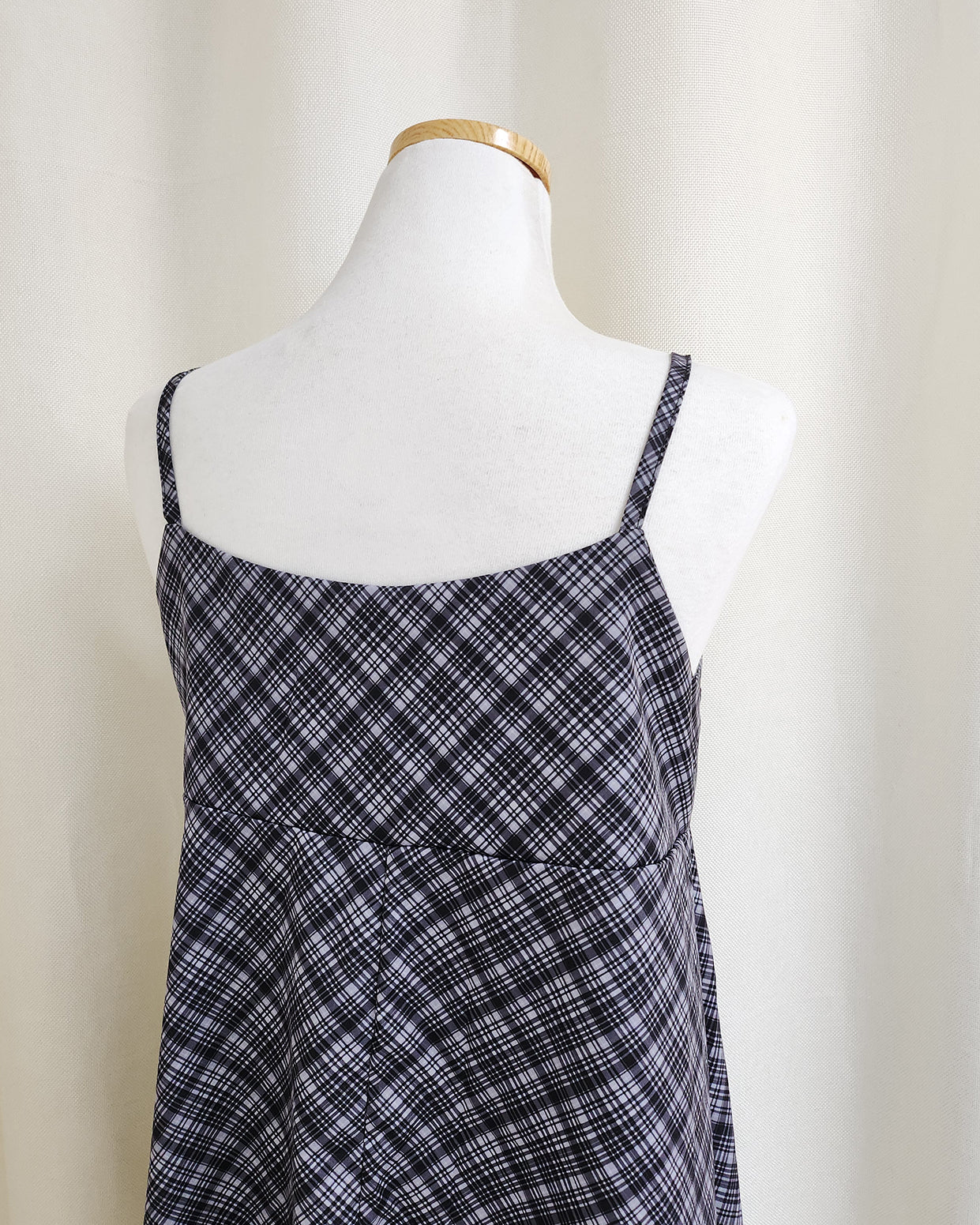 check camisole mini dress