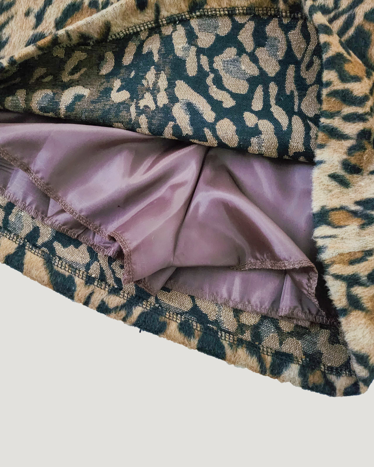 leopard wool mini skirt