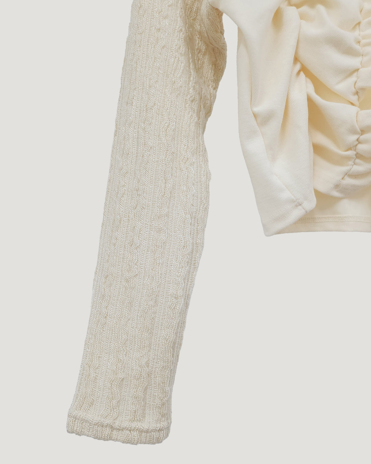 raglan knit sleeves shirring T