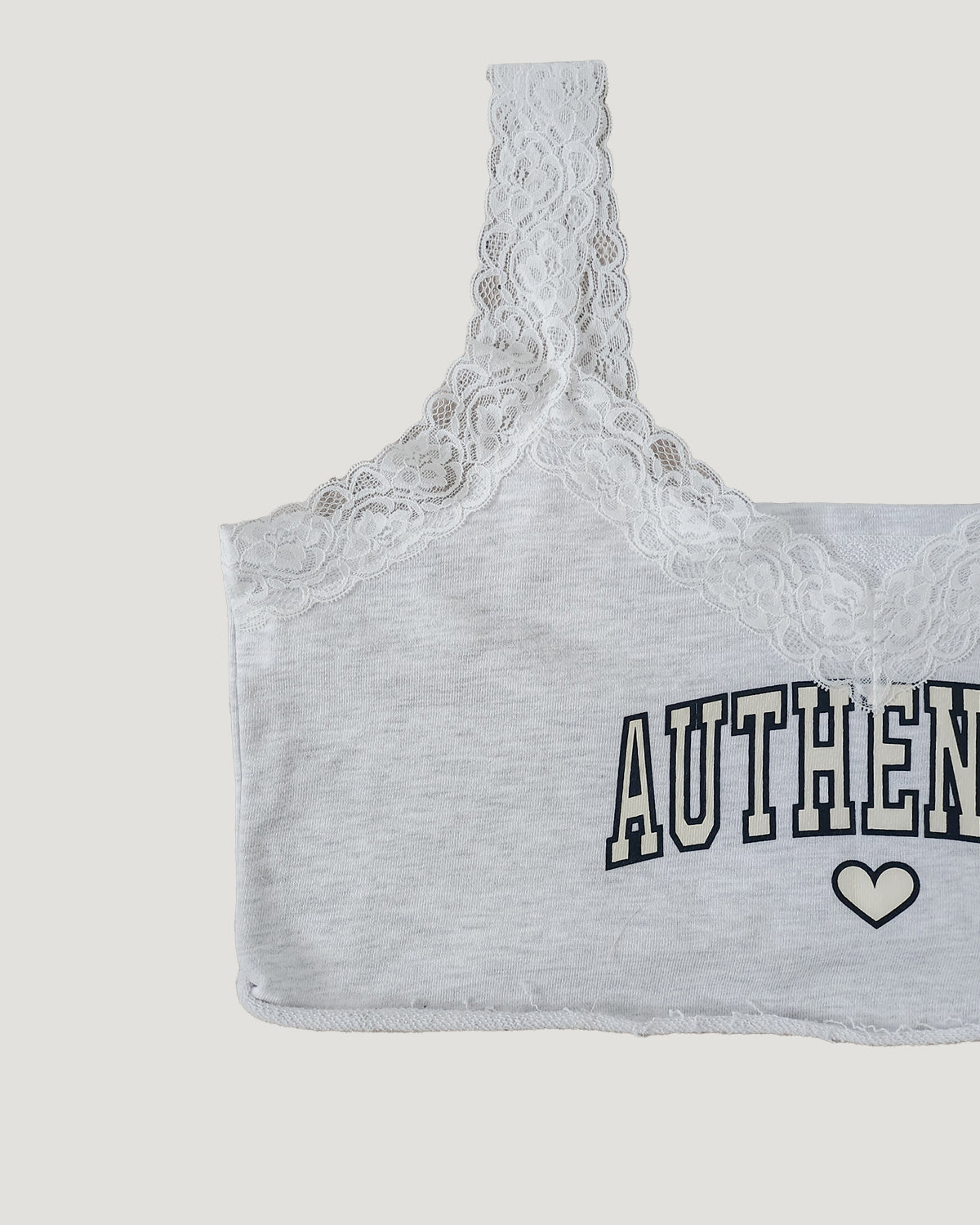 lace point logo sweat  bustier