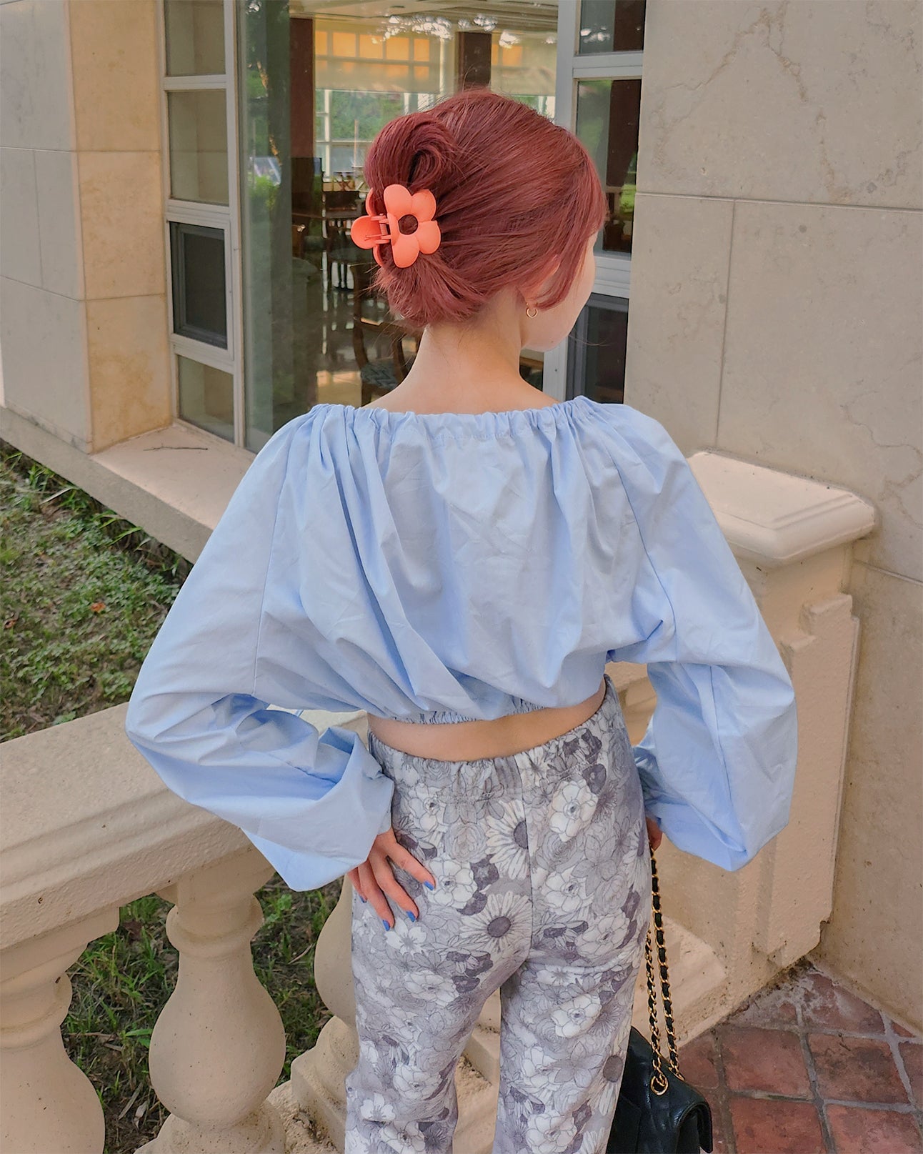 ribbon cropped blouse