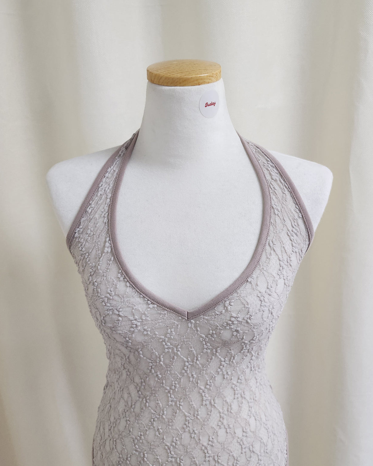 lace sheer halter neck bustier