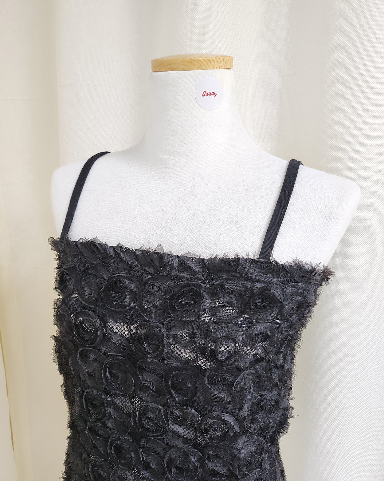 rose motif sheer bustier