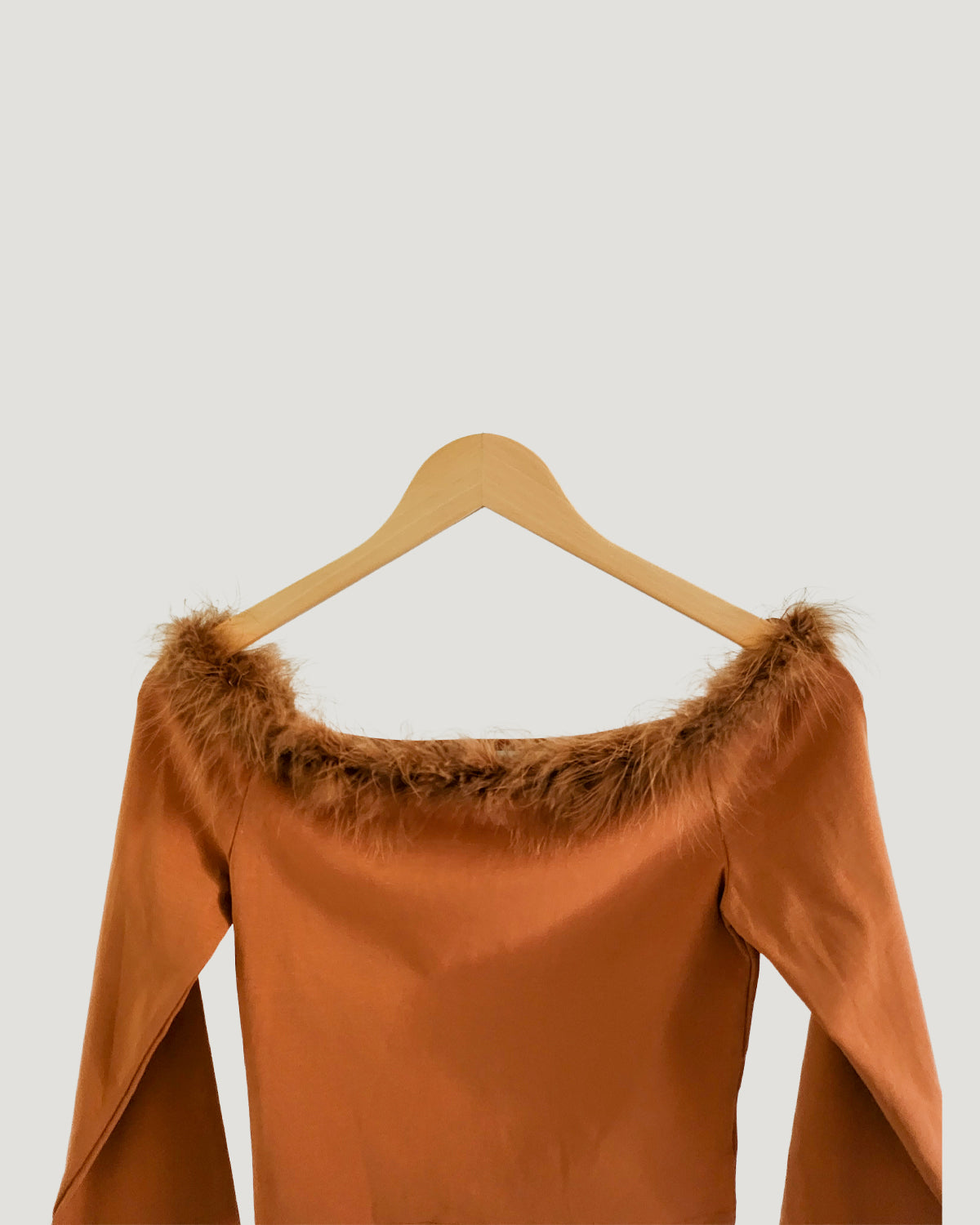 fur off shoulder top
