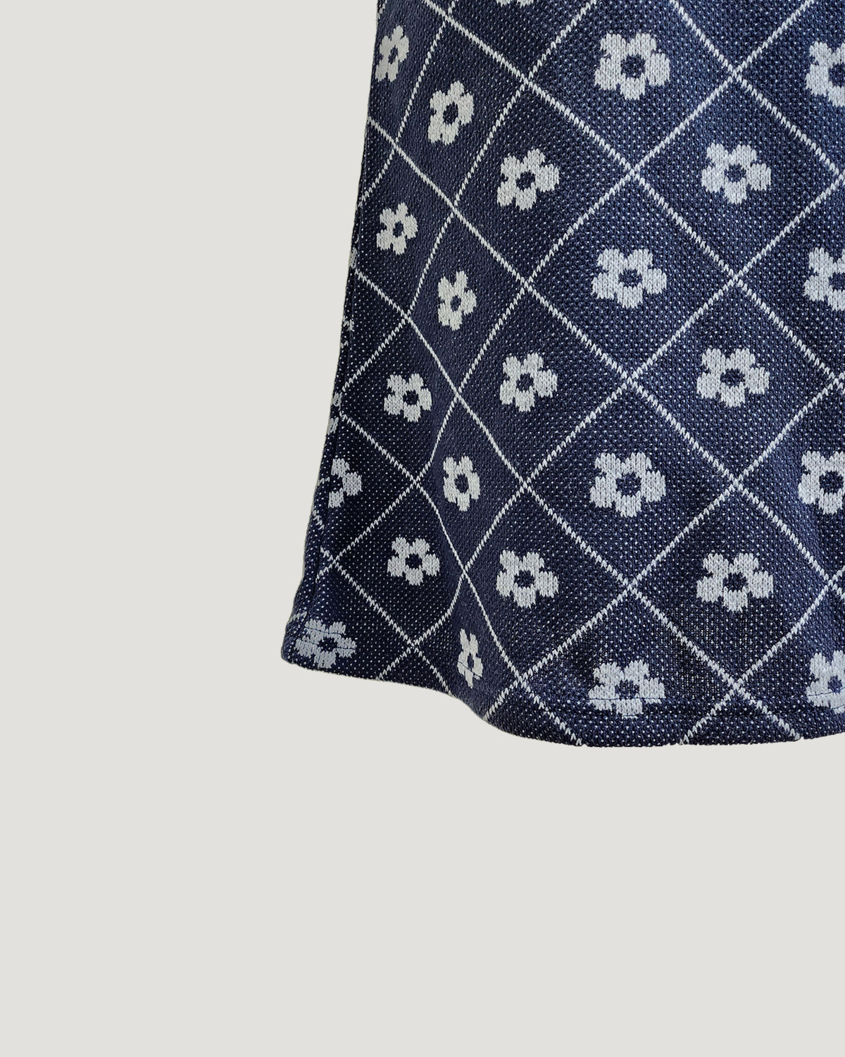 flower halter neck knit mini dress