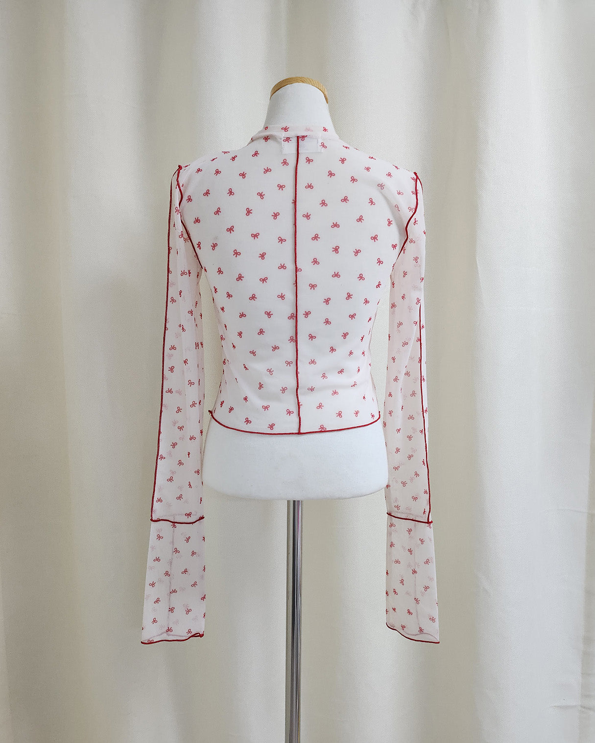 ribbon pattern sheer top