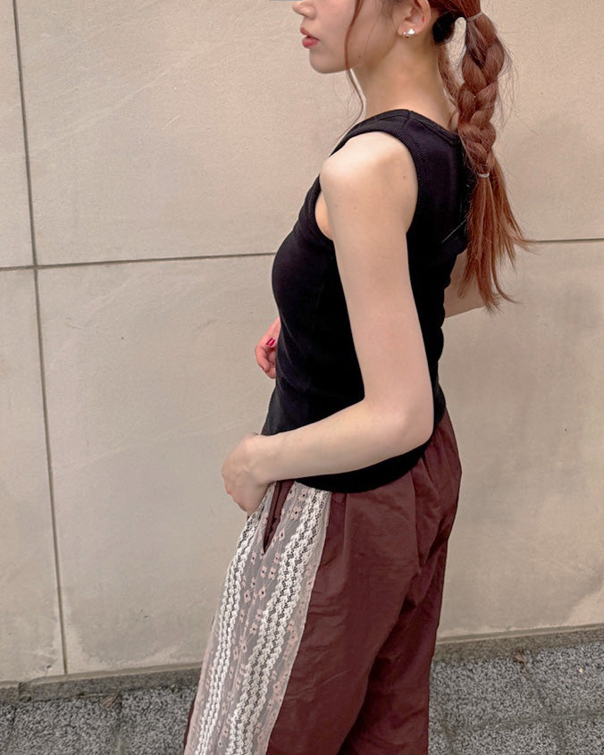 studs point rib tank top