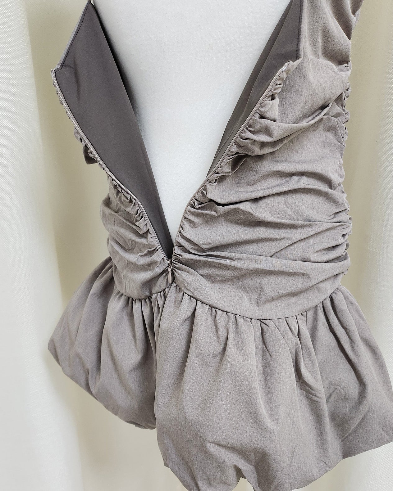 shirring balloon mini dress