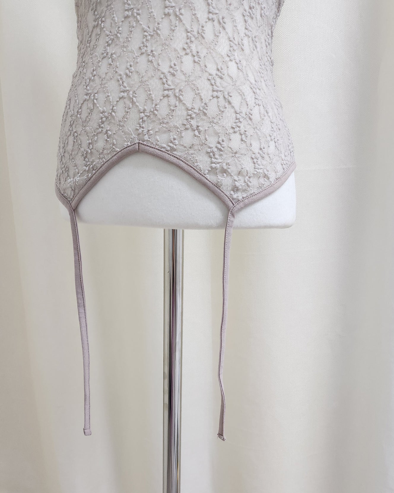 lace sheer halter neck bustier