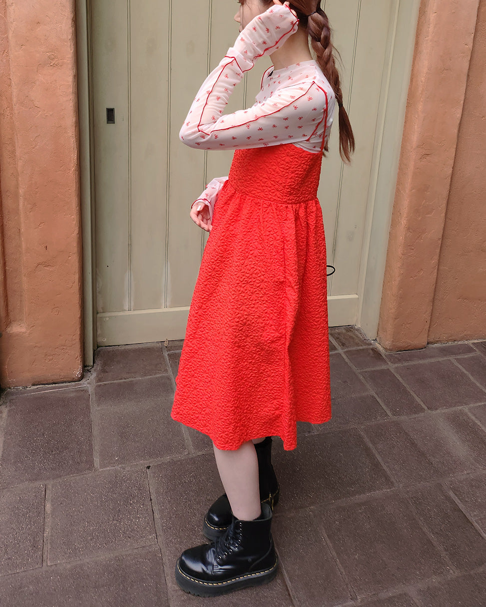 ribbon pattern sheer top