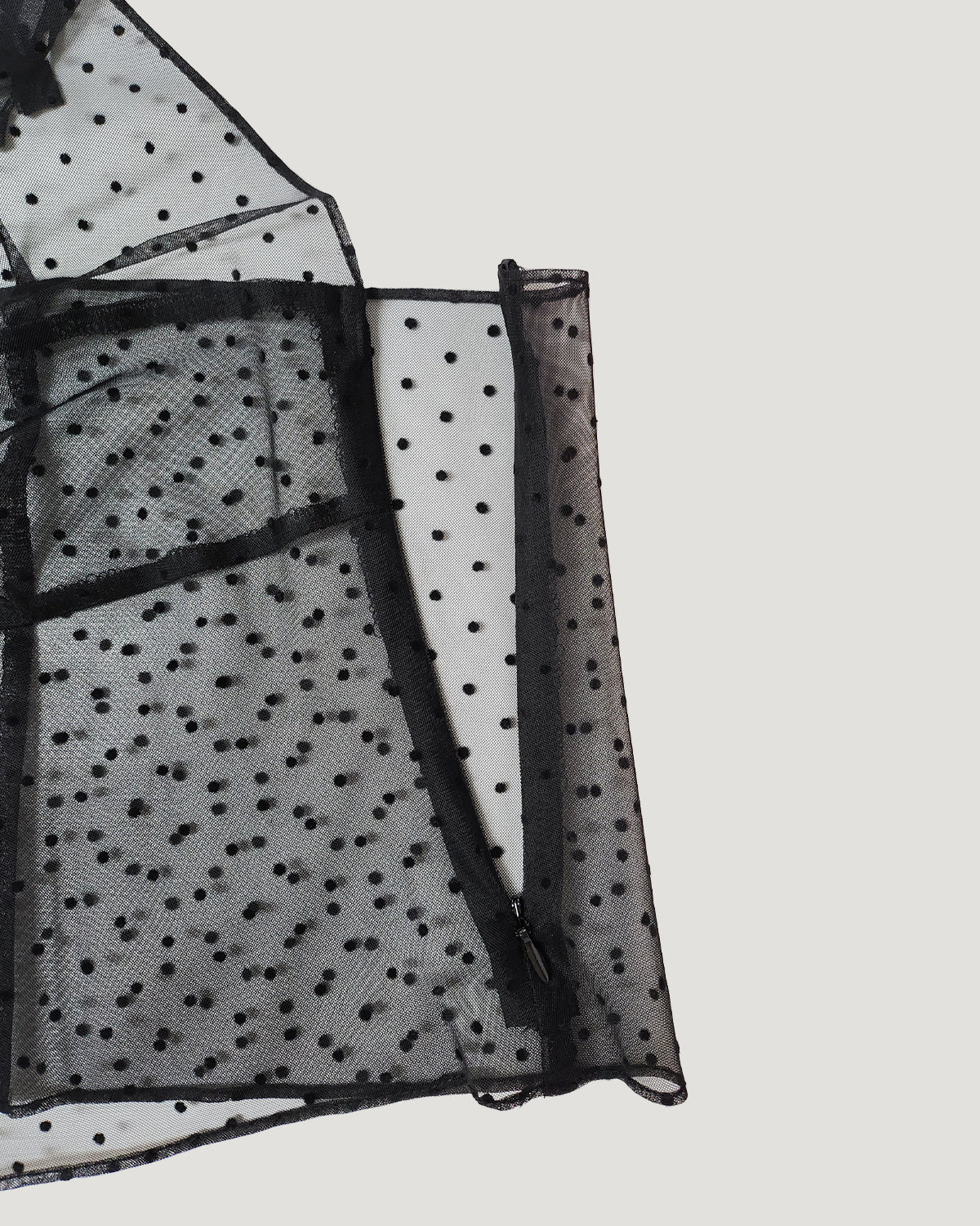 dot sheer halter neck bustier