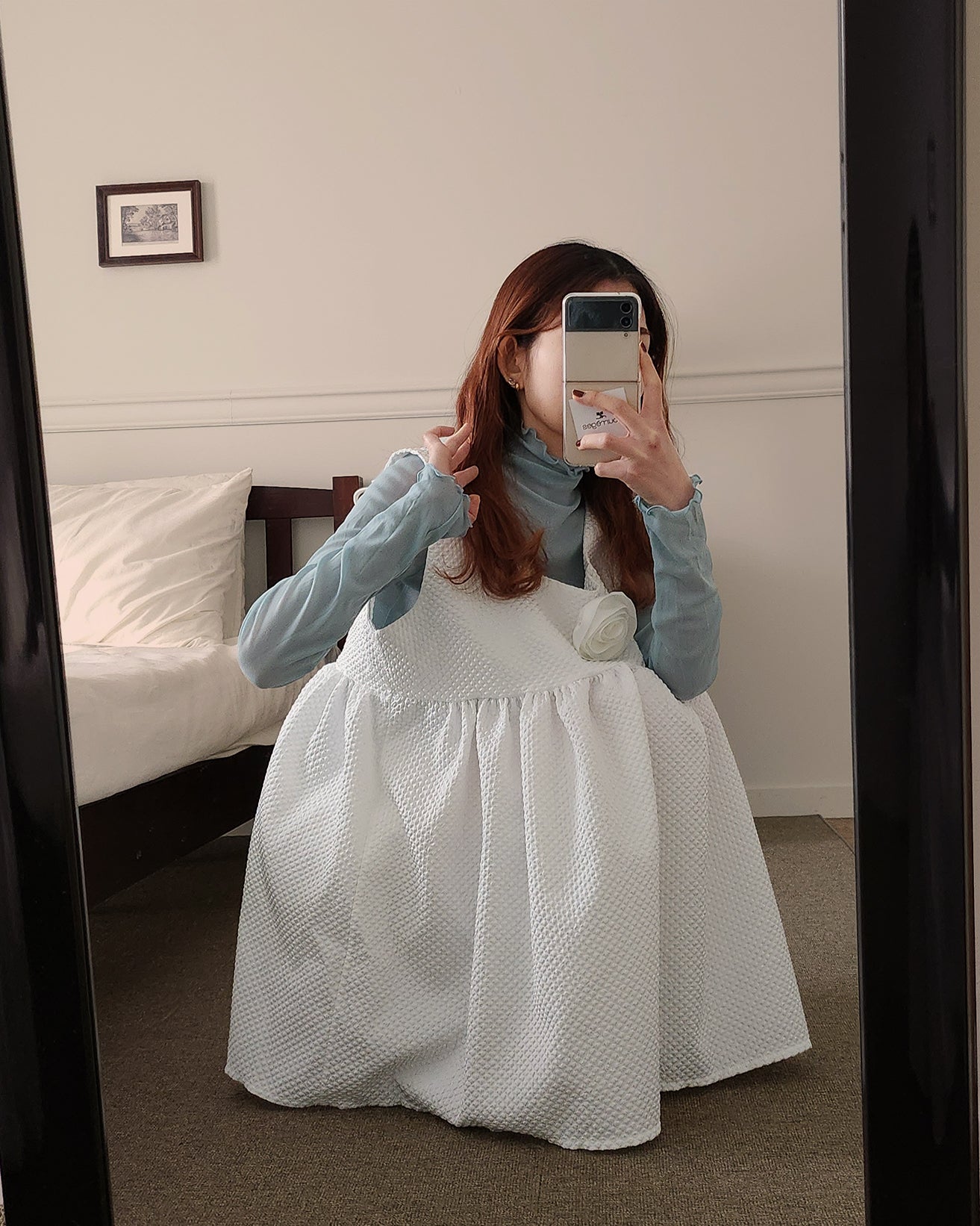 rose corsage set emboss tunic