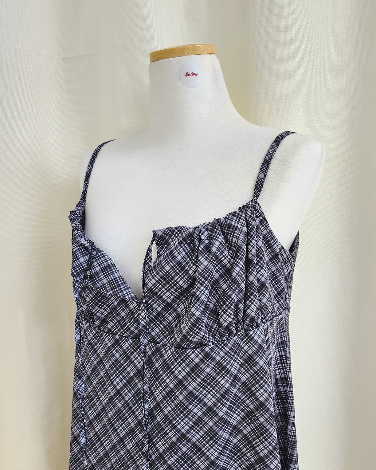 check camisole mini dress