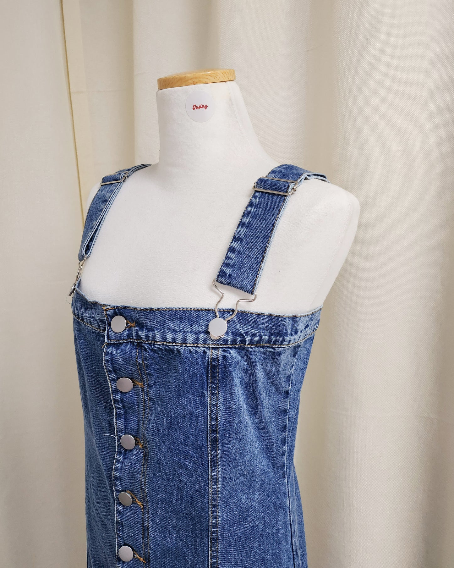 denim salopette long dress