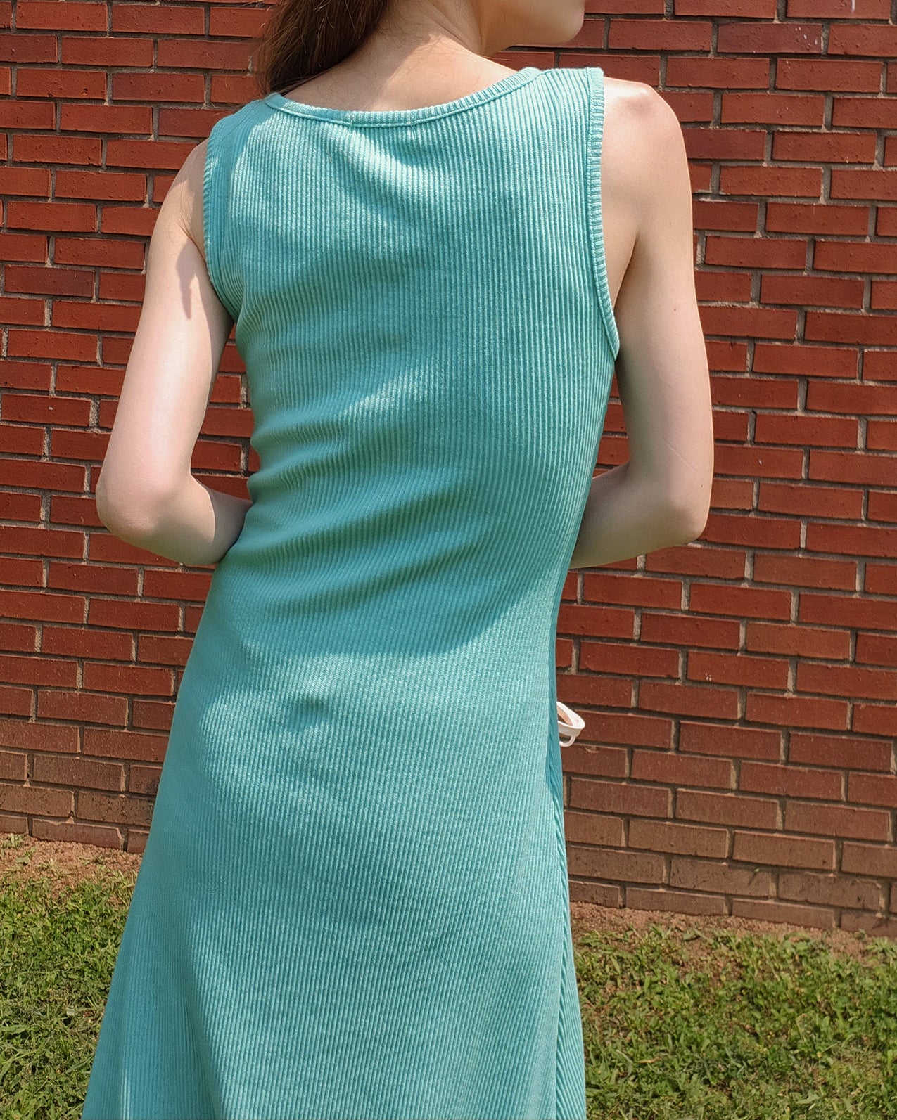 mermaid heart neck rib long dress