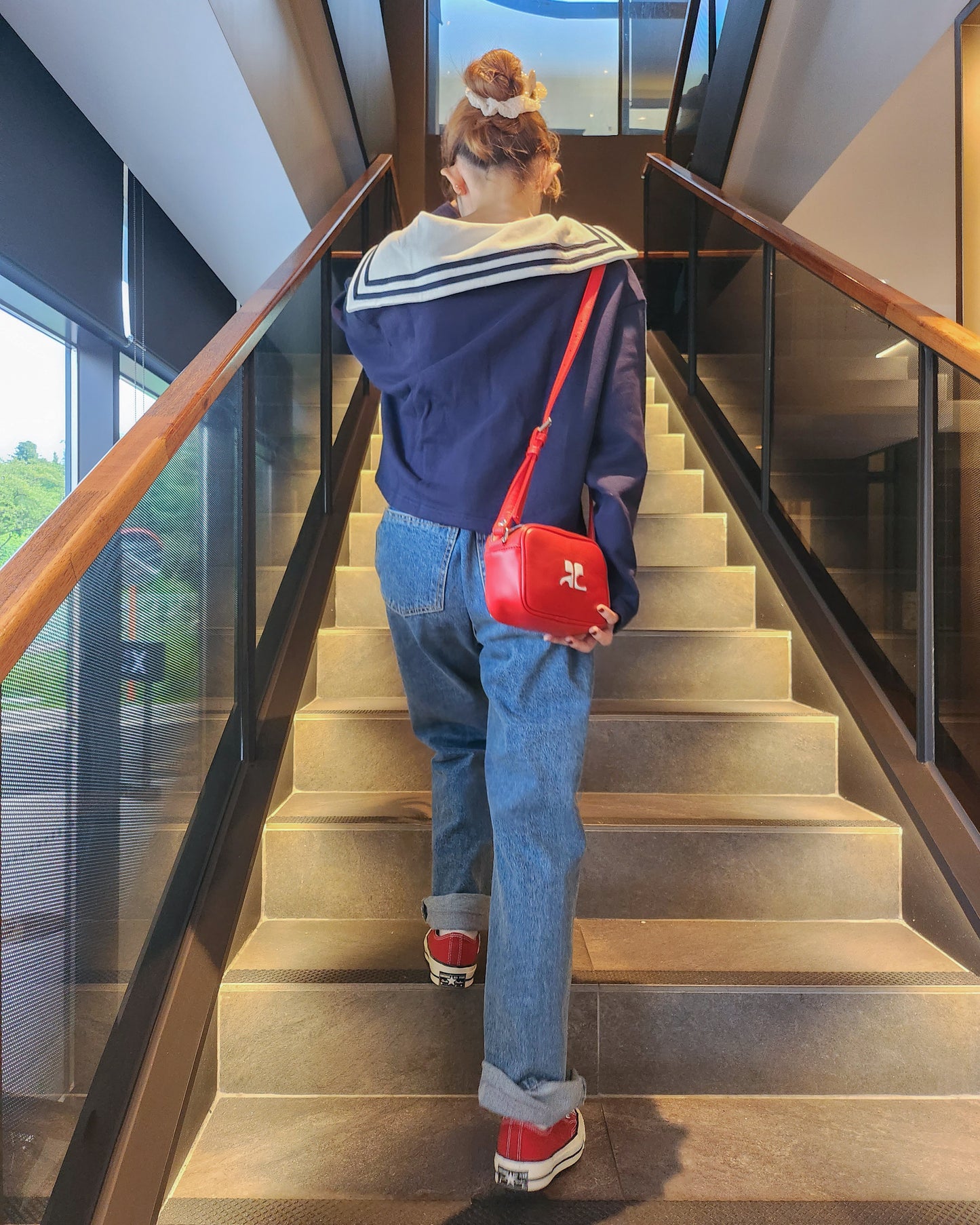 sailor collar sweat cardigan