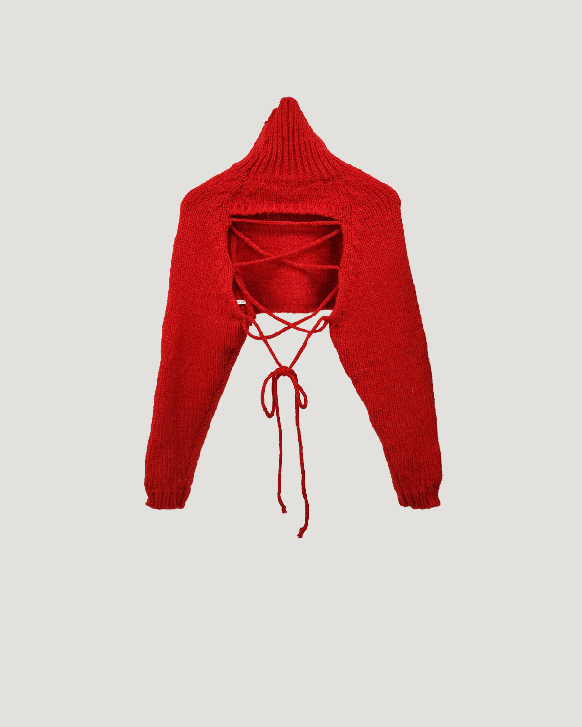 turtleneck eyelet short knit