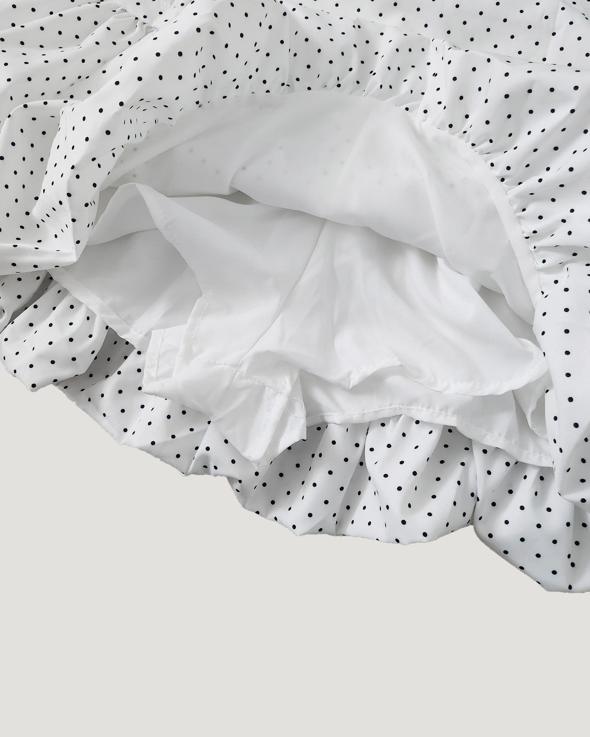 dot frill balloon mini skirt