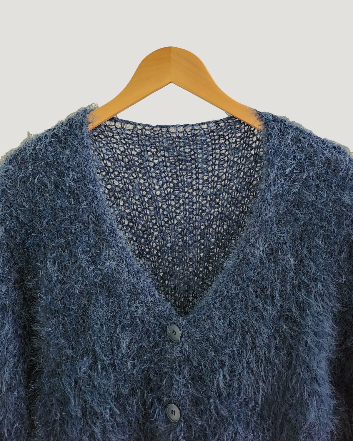 shaggy knit color cardigan