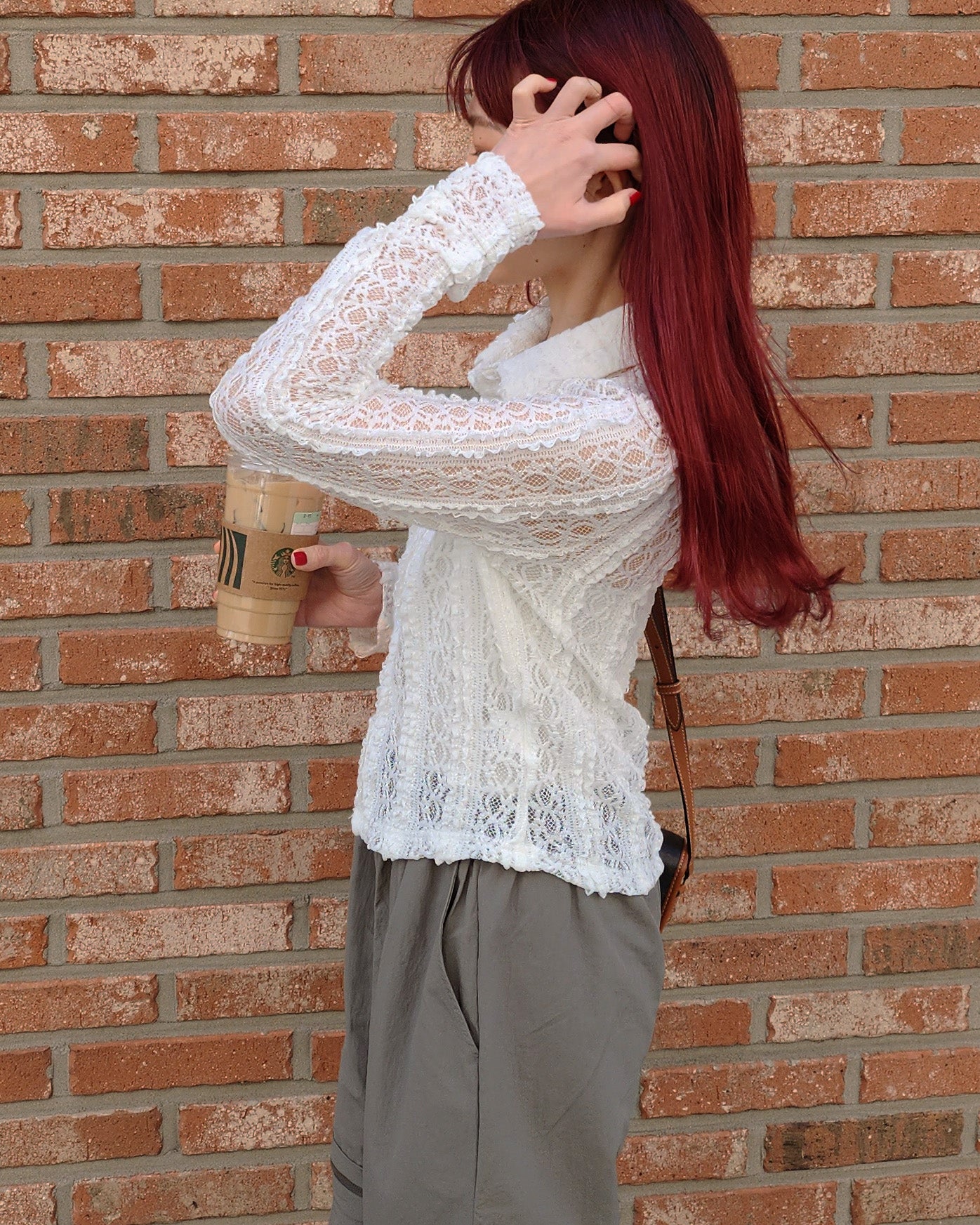 crochet like lace shirt