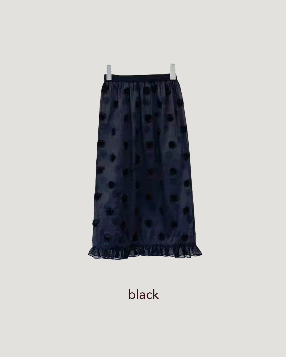 rose motif frill sheer skirt