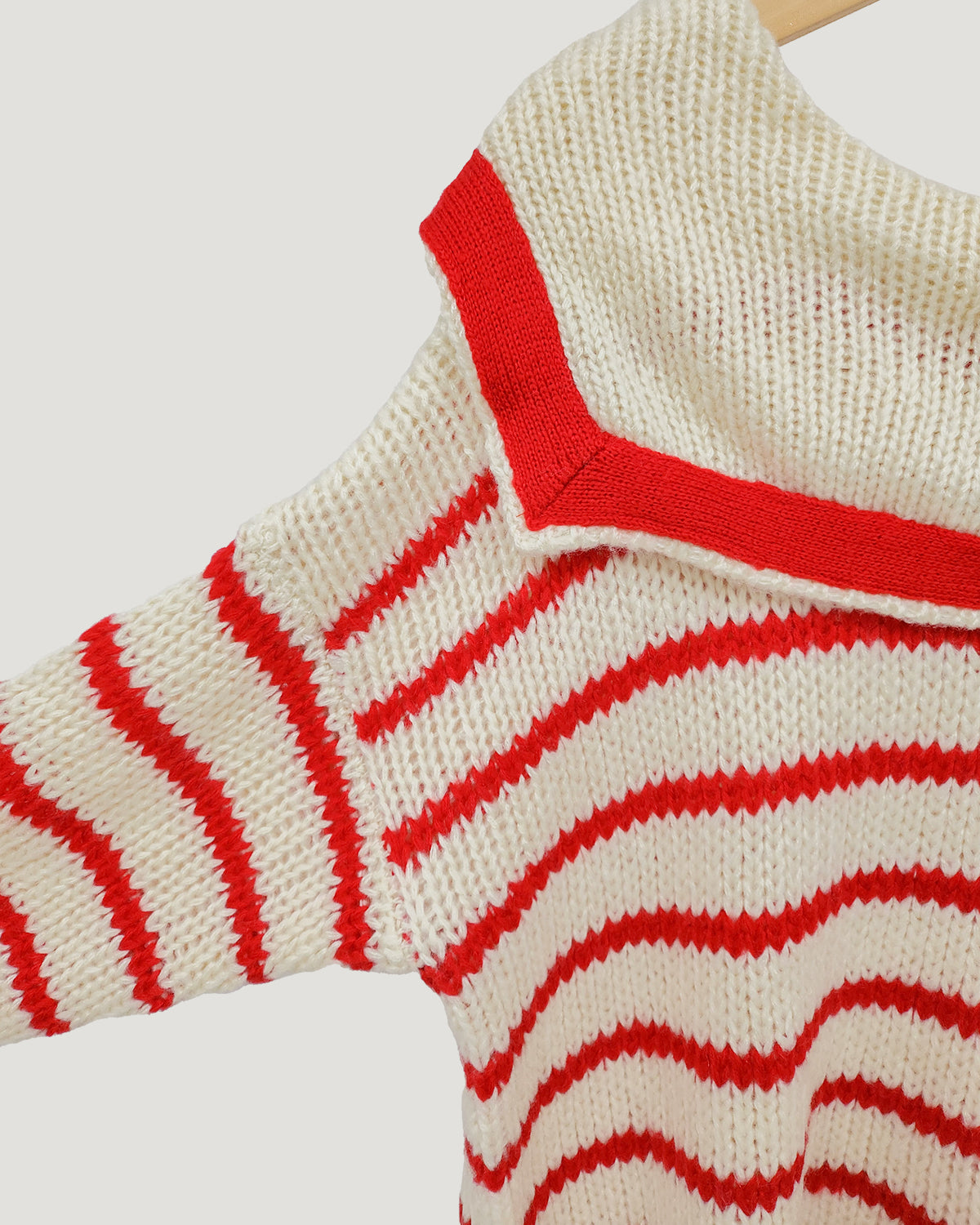 sailor collar stripe overfit knit