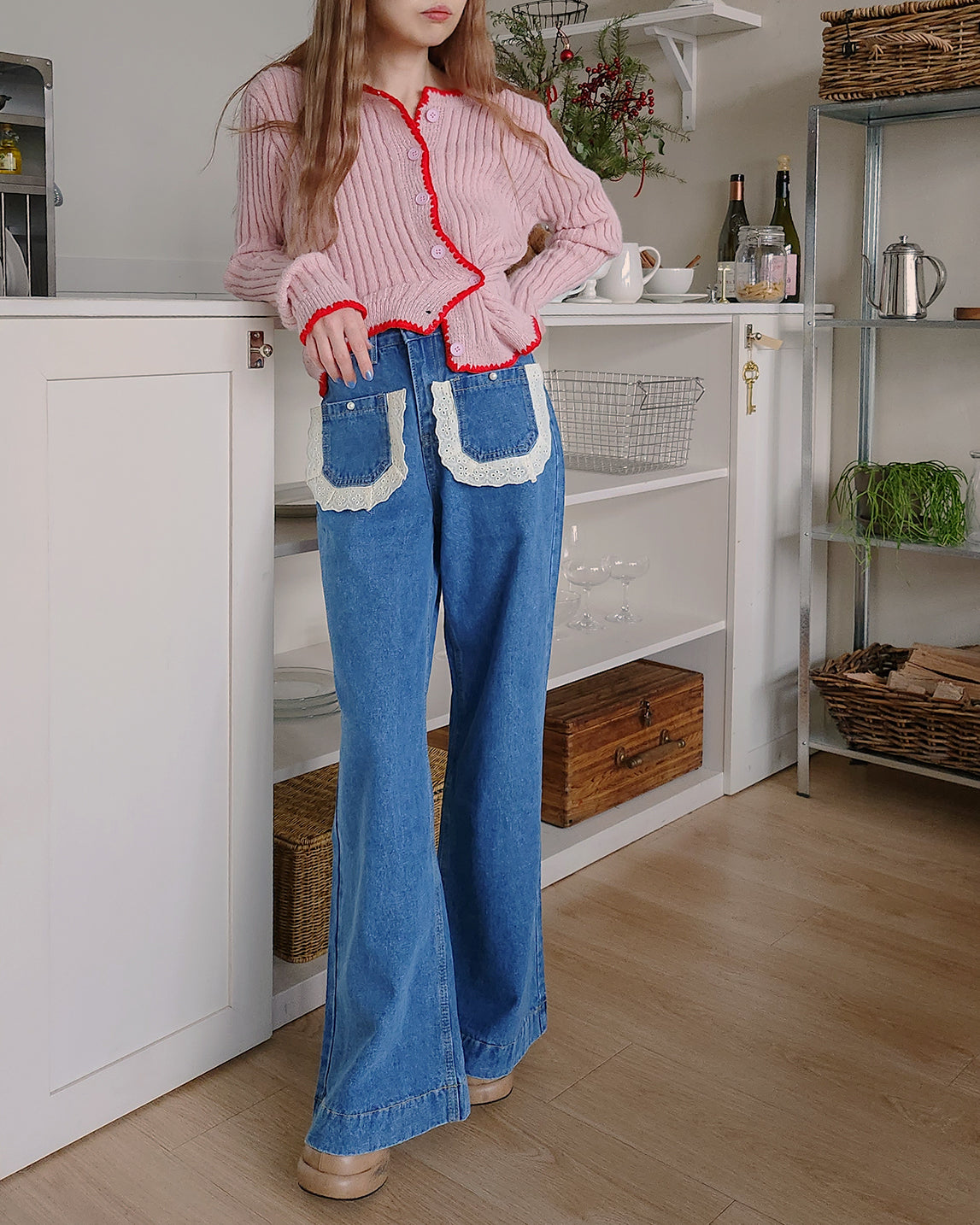 bicolor 2way  knit cardigan