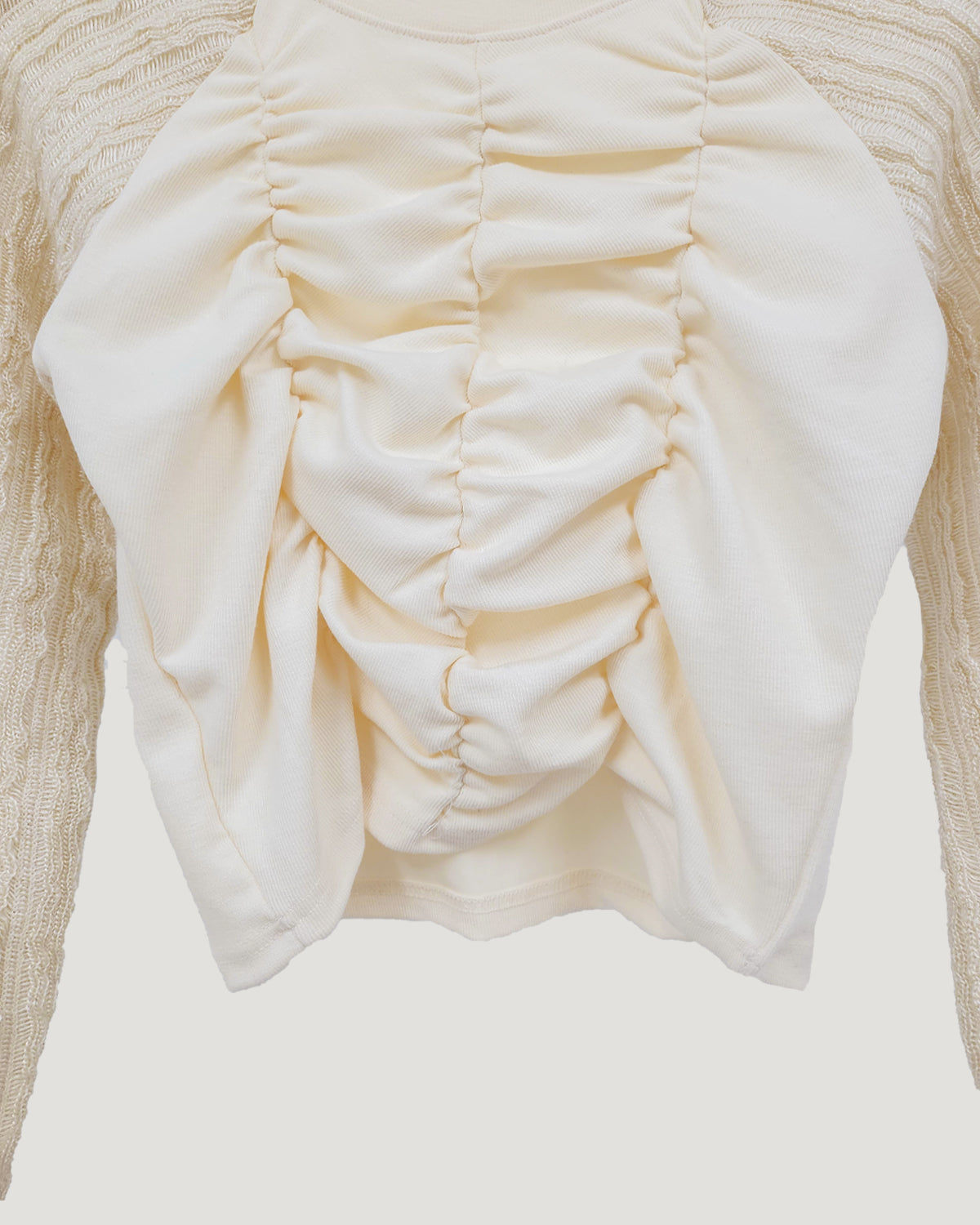 raglan knit sleeves shirring T