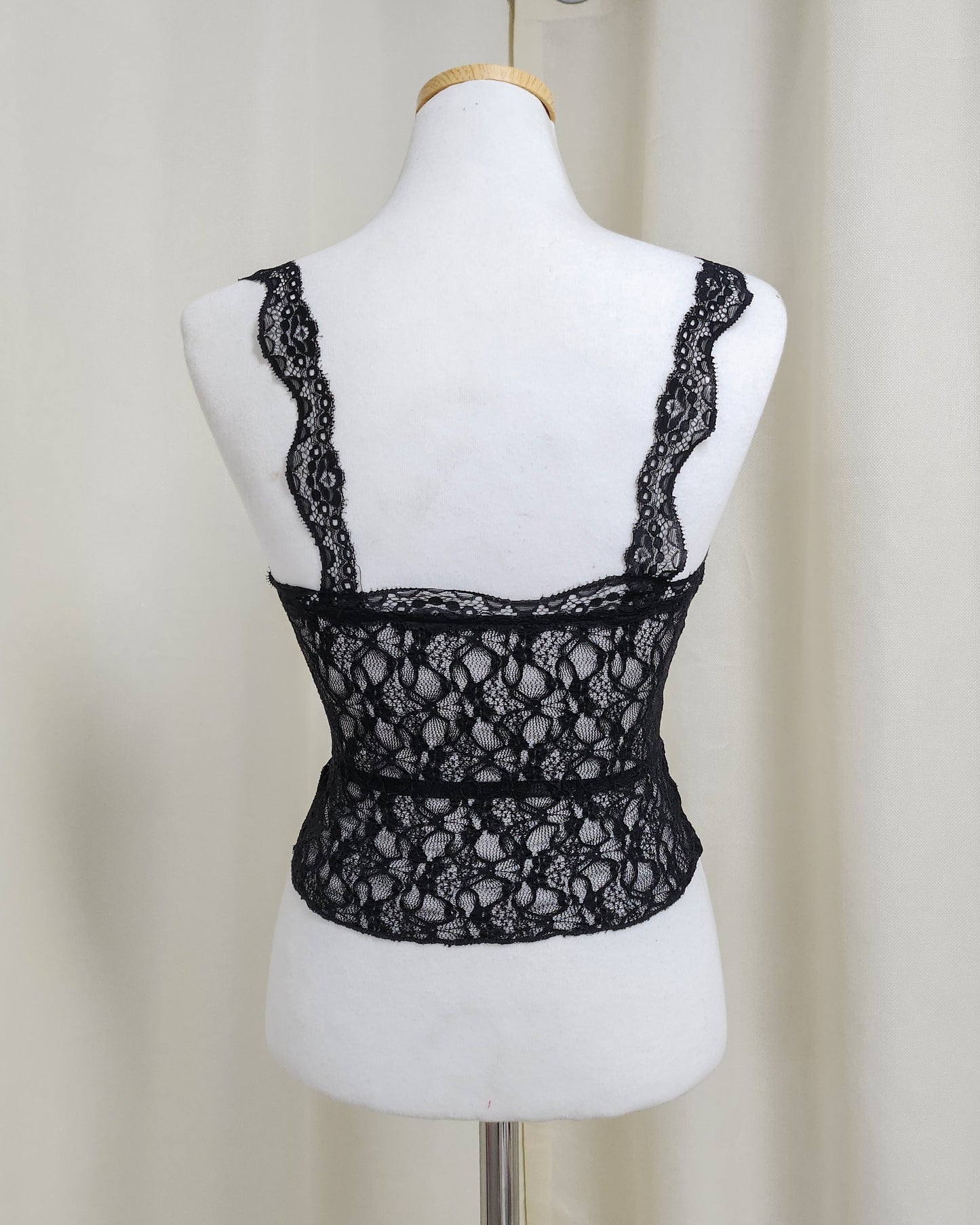 lace ribbon sheer bustier