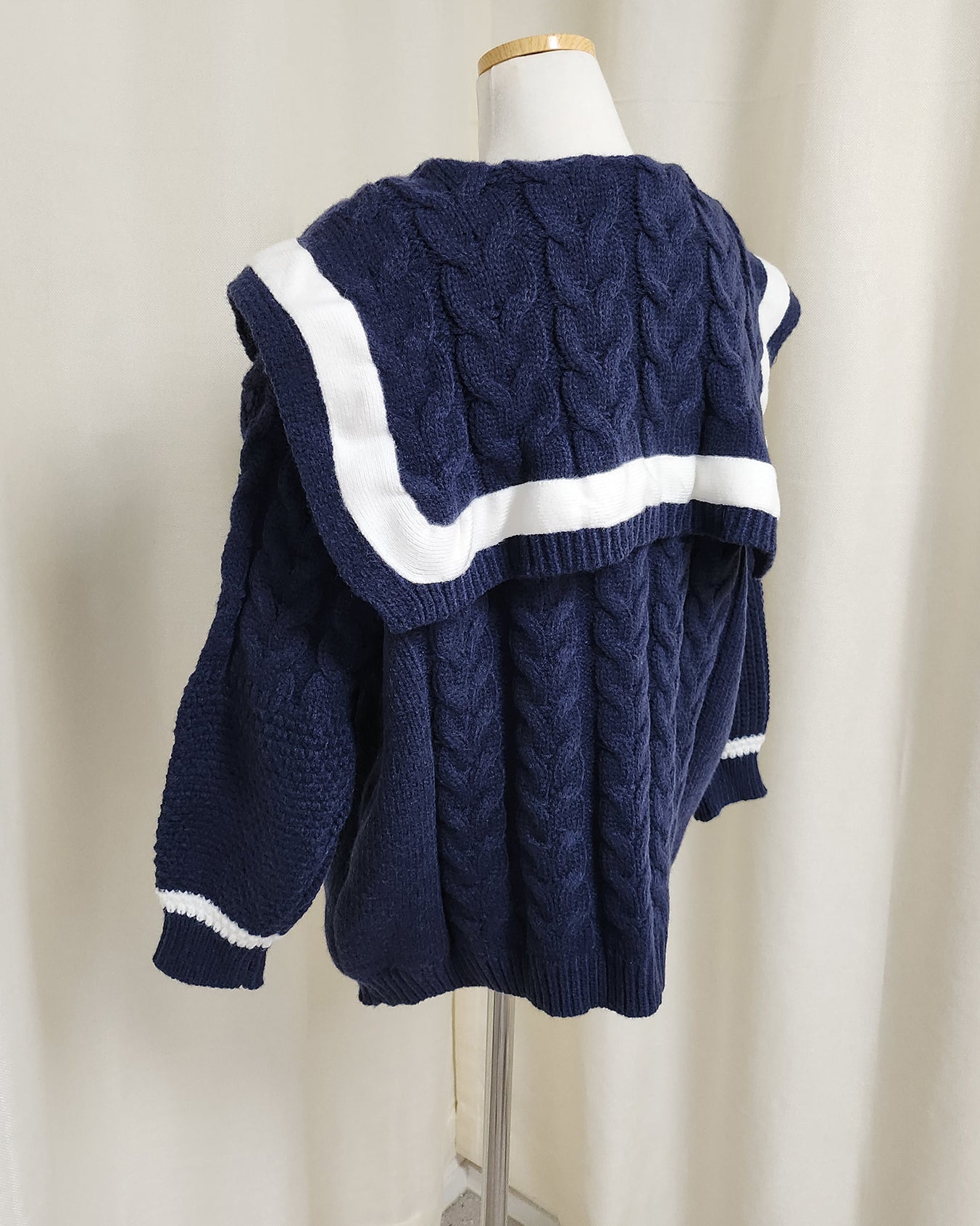 sailor collar oversize knit cardigan