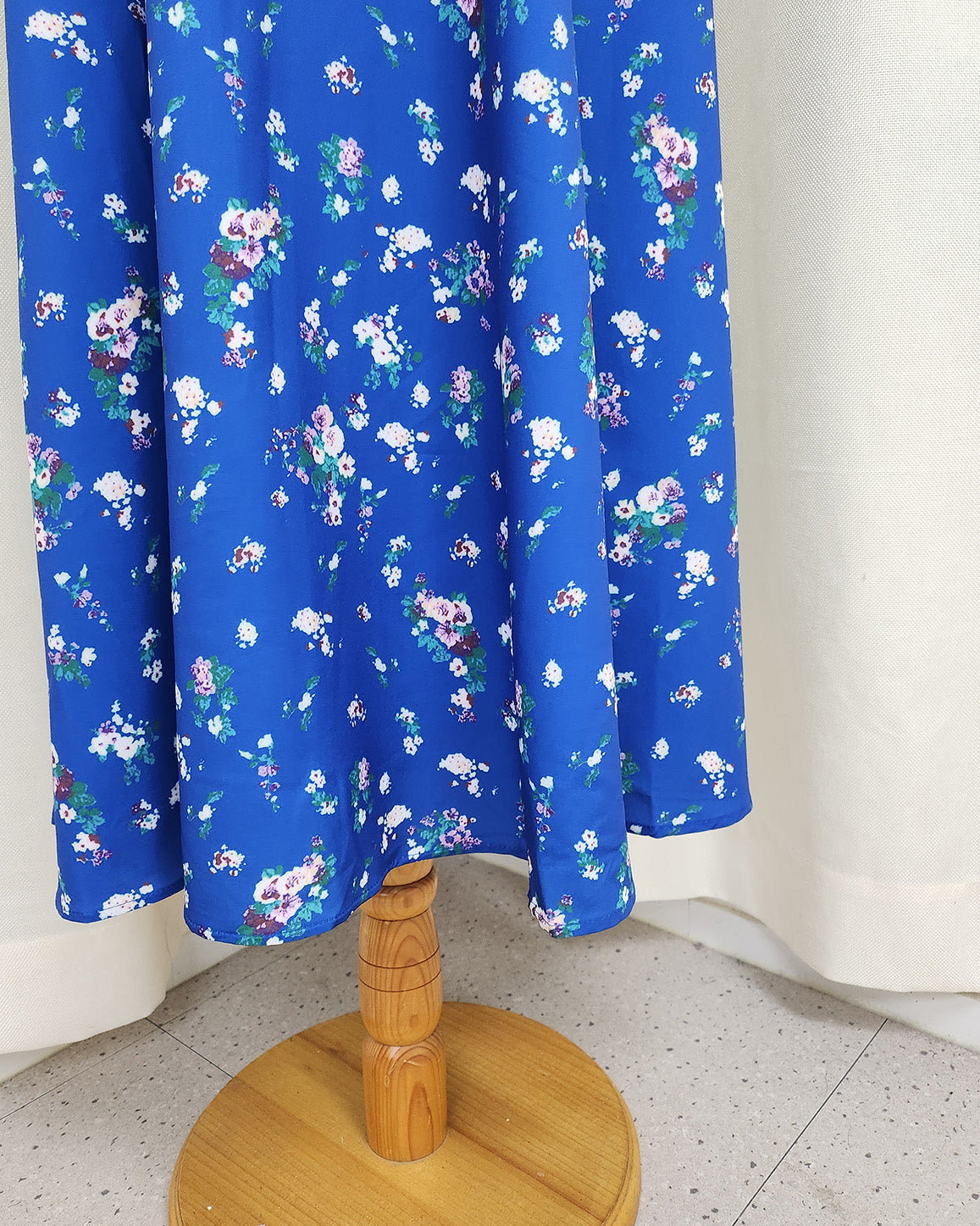 flower puff sleeve long dress