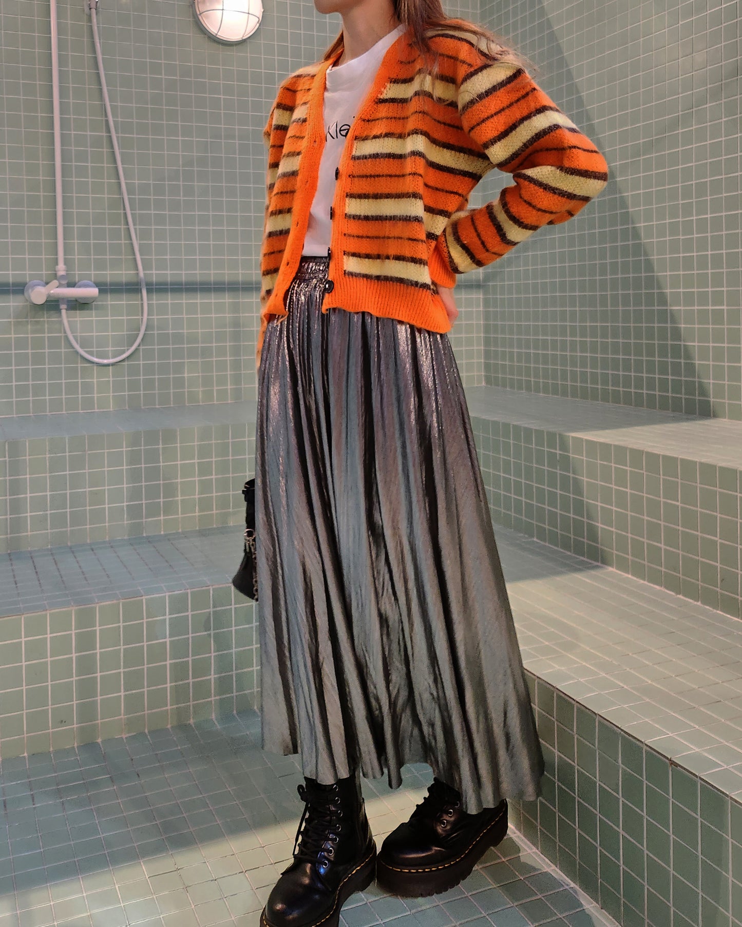 multi stripe knit cardigan