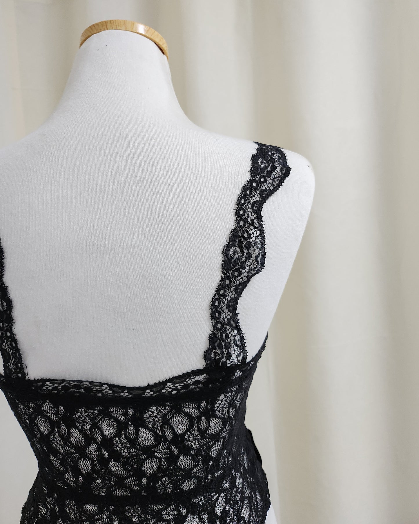 lace ribbon sheer bustier