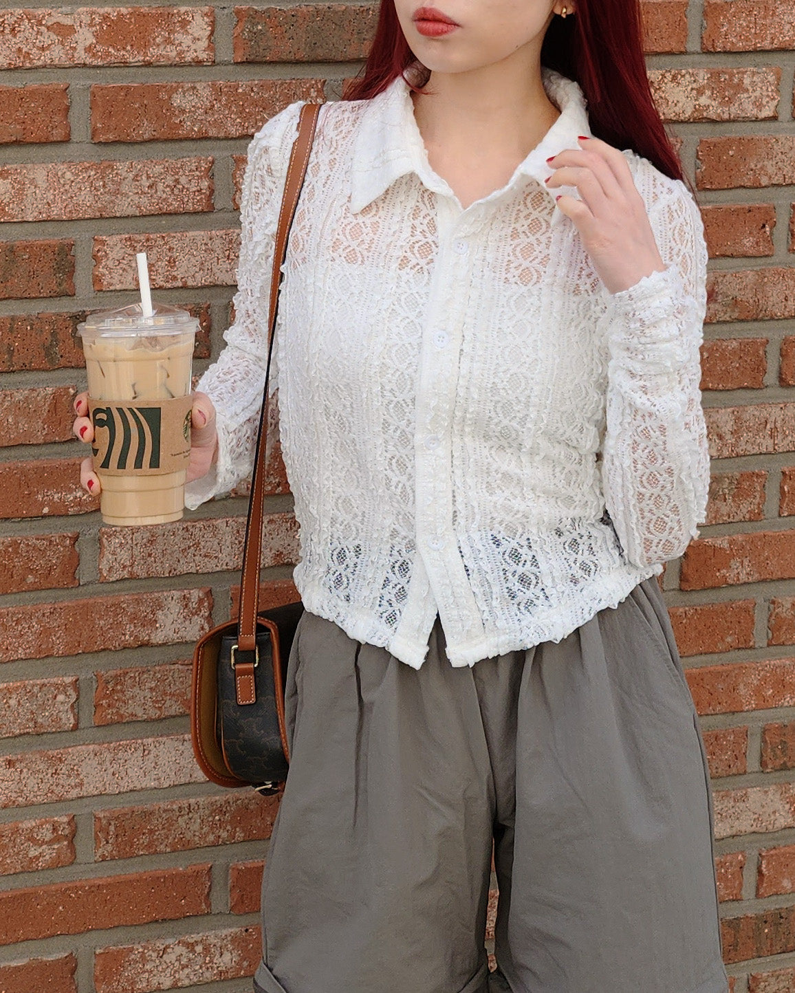crochet like lace shirt