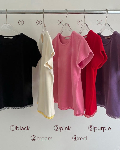 hem gingham check pile fabric T