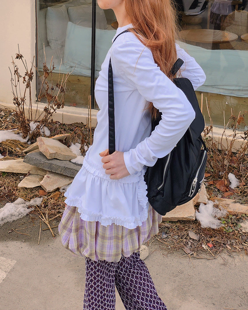 check balloon mini skirt