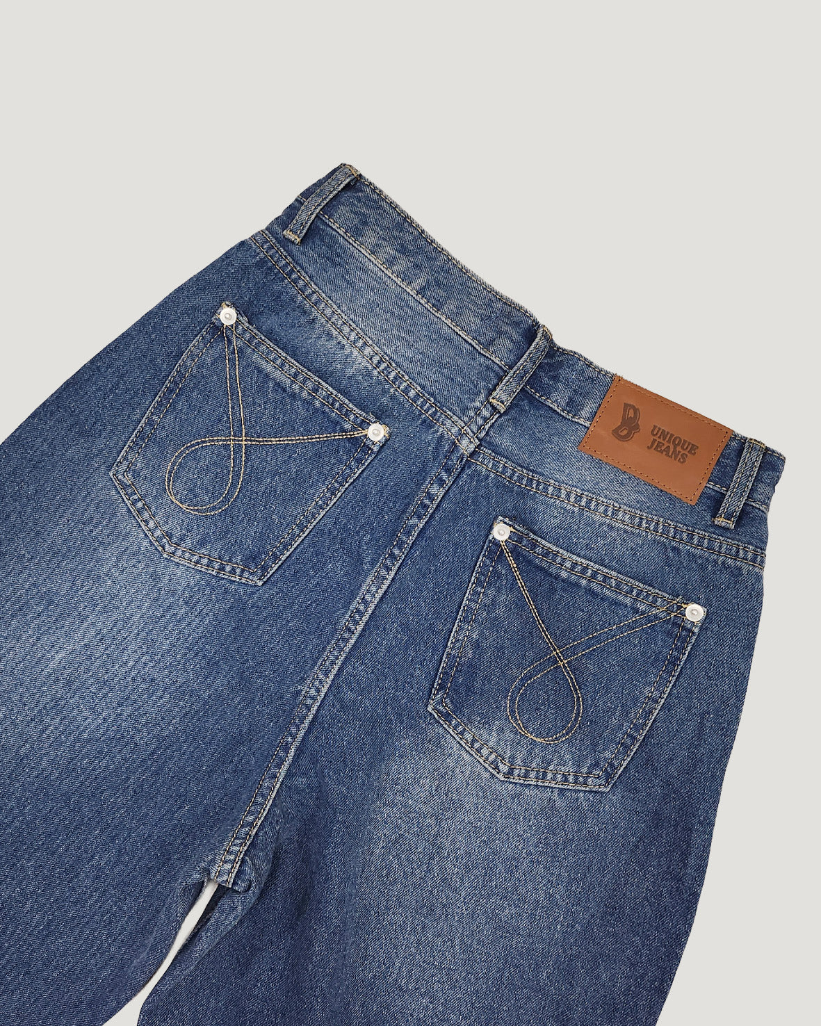 side studs wide denim